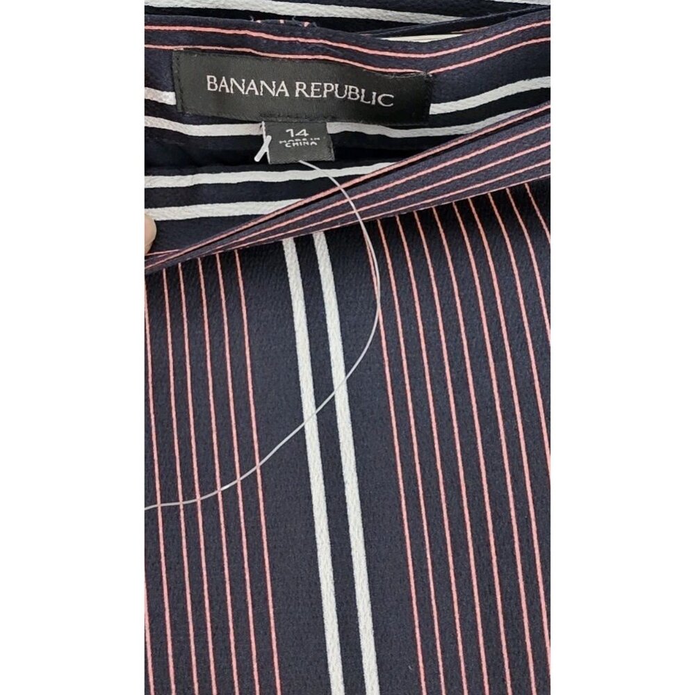 Banana Republic Striped Maxi Wrap Skirt Size 14‎ Navy Red Lined - Picture 5 of 16